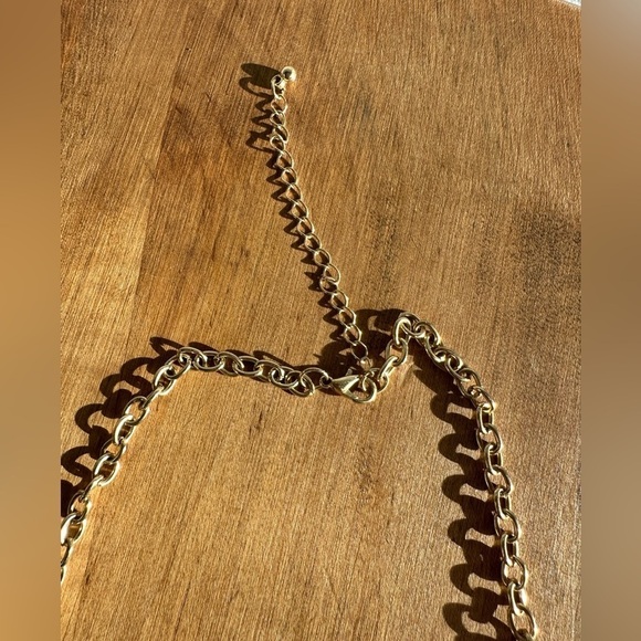 Gold and  Teal Necklace - Picture 3 of 3